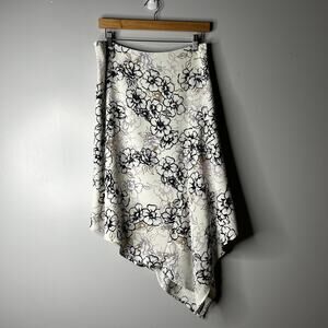 WHBM Womens Y2K Asymmetric Floral Fairy Midi Skirt Sz 6 Romantic Whimsical‎ Boho